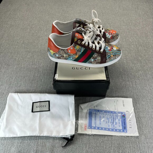 Disney x Gucci Ace Huey, Dewey, & Louie Donald Duck Sneakers women’s 42 - Picture 1 of 9